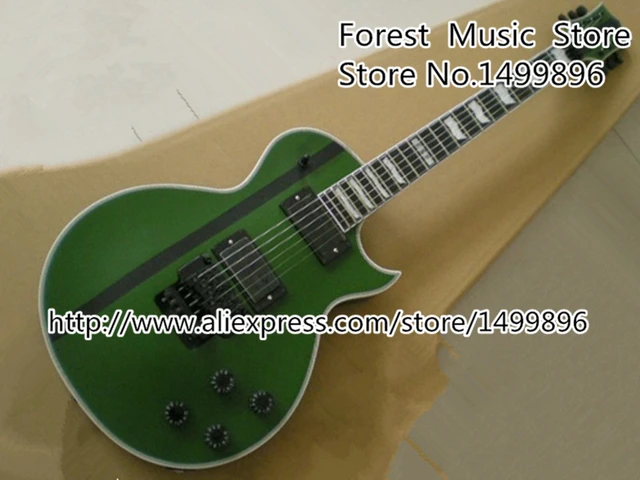 Cheap Custom Shop Army Green Classic EMG Style Pickup ESP Electric Guitar with Floyd Rose Tremolo from Chinese Factory