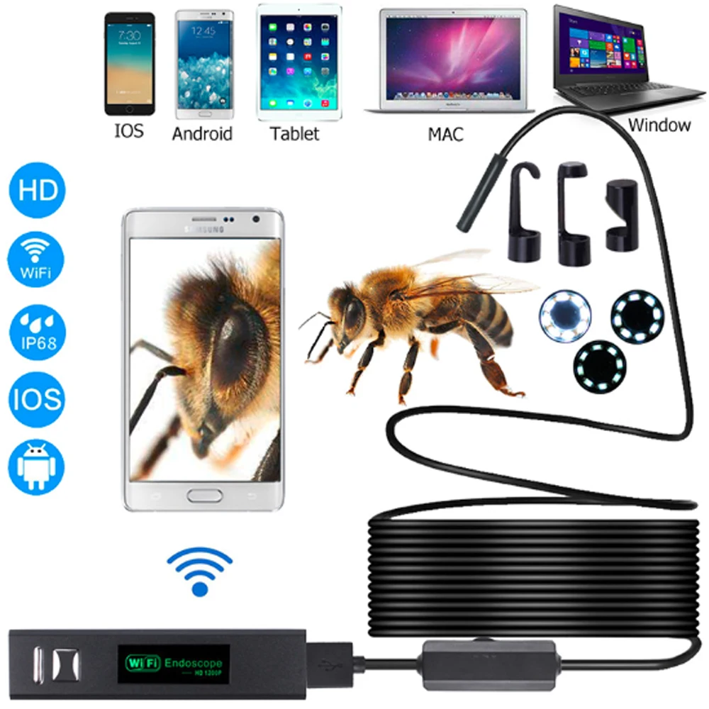 

5M Pipeline tube camera industrial camera wifi endoscope camera Endoscope Camera Flexible IP68 Waterproof Inspection camera
