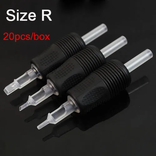 

"R" "V" "F'' "OF"20pcs/box Newest Tattoo machine Grip black and White Disposable Tube 25mm for tattoo gun needle free shipping