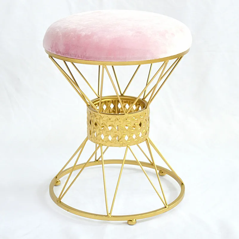 

15%Nordic dressing stool simple modern makeup stool bedroom change shoes stool living room sofa wrought iron stool
