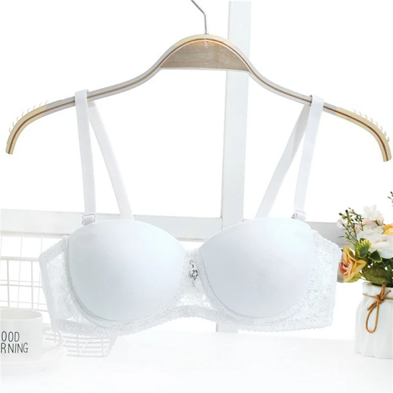 Women Bra Sexy Lace Lingerie Push Up Bra Thick Cup No Trace Anti-light Breathable Women Underwear Adjustable Plus Size Bra
