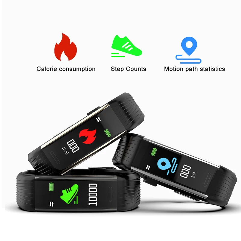  HETNGSYOU Smart Band Heart Rate Blood Pressure Monitor High Brightness Colorful Screen Smart Bracel - 4000016536762