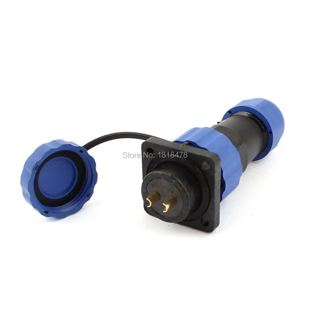 

SD20 20mm 2 Pin 2P Square Flange Waterproof Aviation Connector Straight IP68