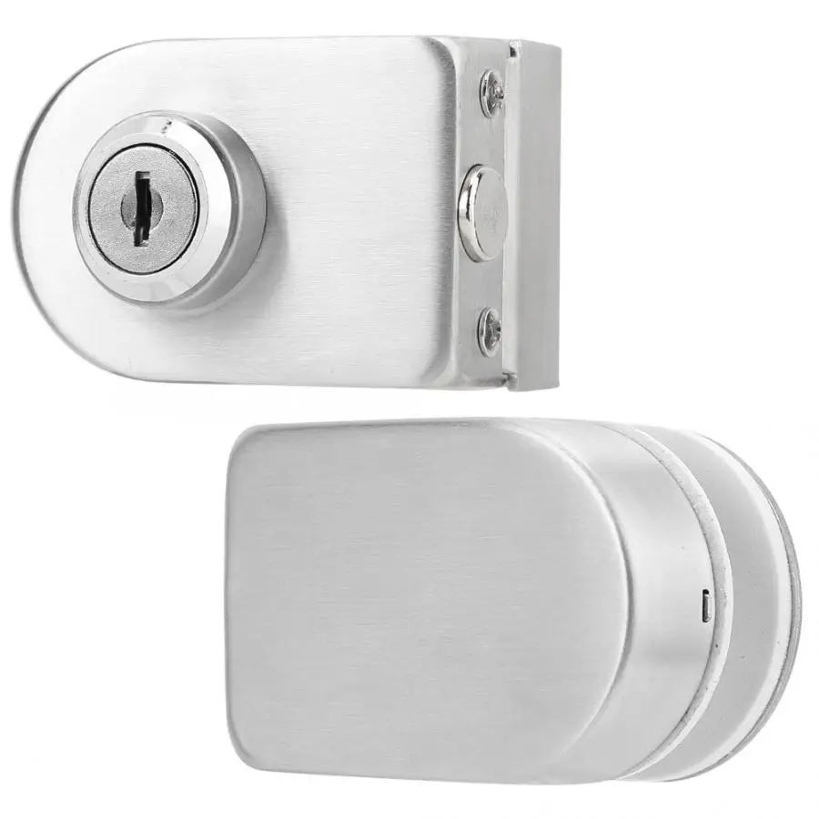 cerradura puerta Stainless Steel Double Glass Door Lock Latch with Keys for Home Security Accessories 188A Glass Door Lock