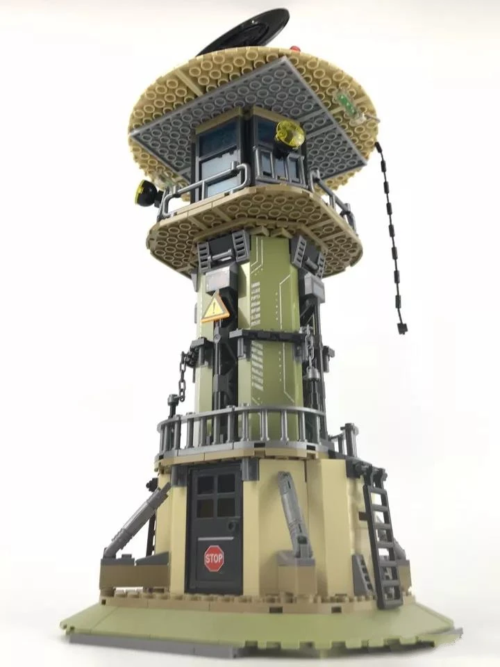 651 шт. Черное золото Военная Униформа армии лагерь башня Watchtower Building Block кирпич DIY