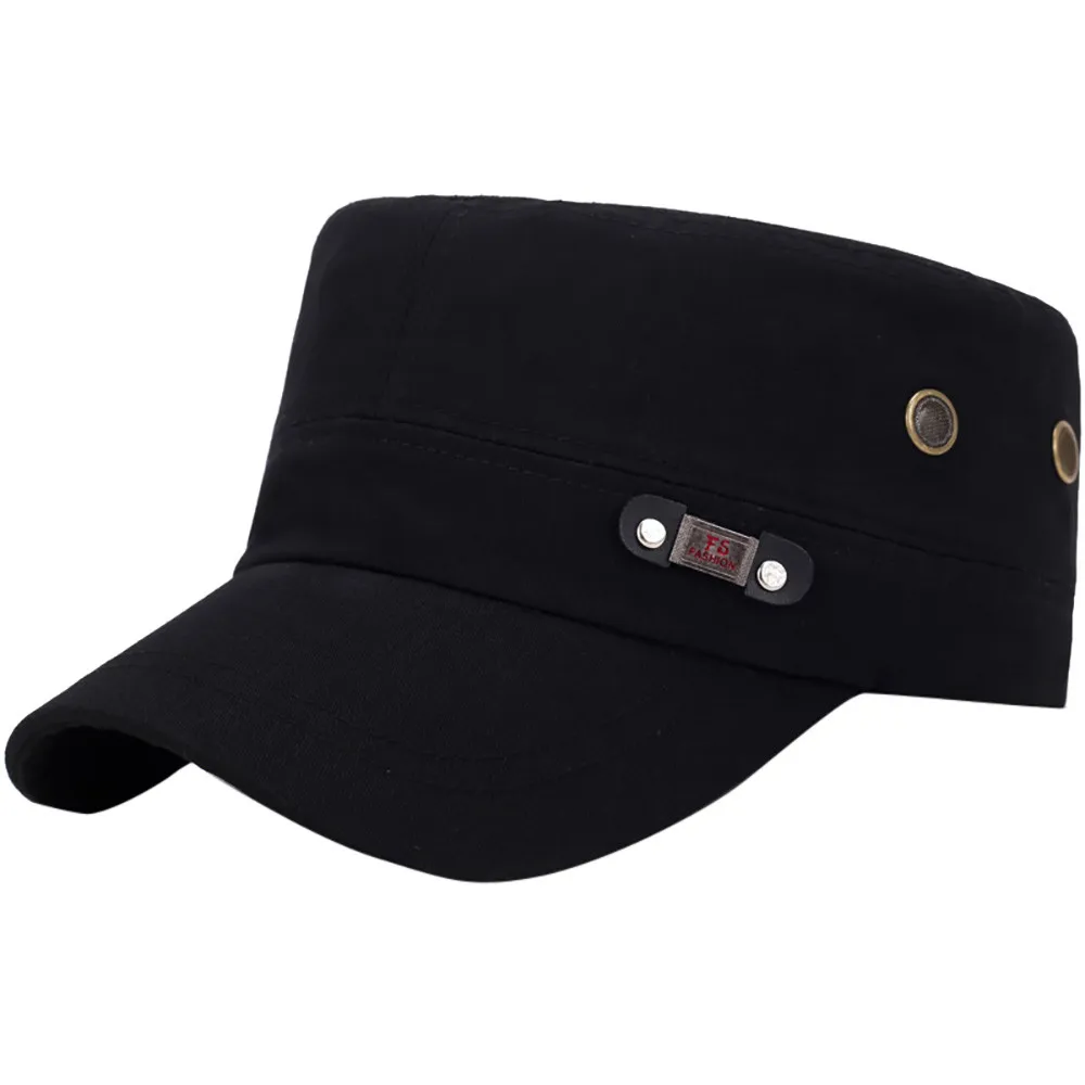 

2019 NEW Fashion Mens Hat Unisex Women Men Flat Roof Military Hat Cadet Patrol Bush Hat Baseball Field Cap Snapback Casual Caps