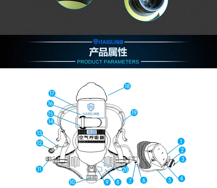 Морской твердый RHZKF6.8/30-2 двойная бутылка положительного давления пожаротушения воздушный респиратор(он сохранен тип