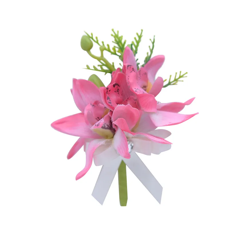 Kyunovia Орхидея из искусственного шелка Цветок на запястье Свадебные бутоньерки невесты браслет на запястье для вечеринки выпускного вечера Декор Цветок D81