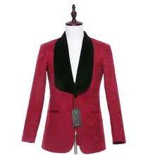 Весенние мужские Повседневное Пиджаки для женщин куртка Свадебные Пальто для будущих мам тонкий Повседневное Британский Одна деталь бордовый Цветочные черный бархат зубчатый отворот пользовательские