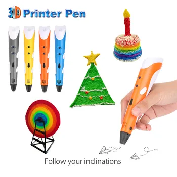 

2017 New DIY 3D Pen Drawing Pens 3D Printing Best creative gift for Kids with ABS/PLA Filament 1.75mm Christmas Birthday gift