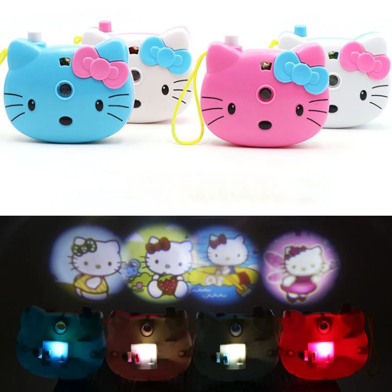 

1 PC Kawaii Hello Kitty Plastic Camera Projection Function Cartoon Cat Toy Camera Pretending Toys for Baby Kids gift