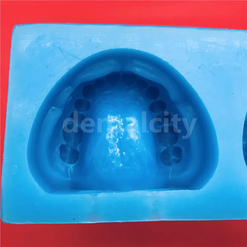 1 комплект силиконовый синий гипс стоматологический модель формы edentuno челюсти полный блок полости с отверстием