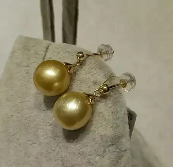 

yellow 10-11MM AAA SOUTH SEA PEARL DANGLE EARRING