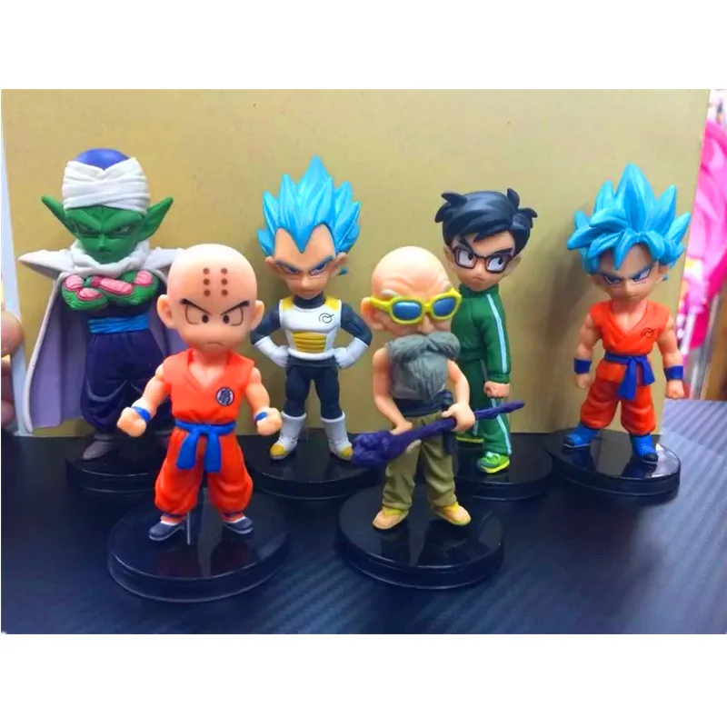 

6PCS/set Dragon Ball Animation Son Goku Krillin Master Roshi Piccolo Vegeta PVC Action Figure Collectible Model Toy Boxed 10cm