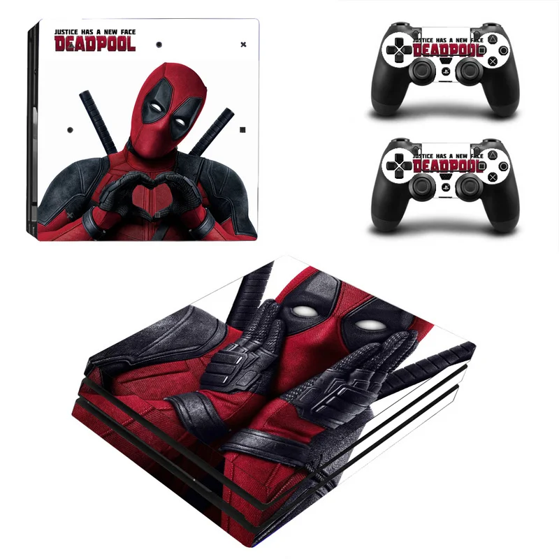 Deadpool Vinyl Skin Sticker for Sony PS4 Pro Console and 2 Controllers Decal Cover Game Accessories Deadpool Vinyl Skin Sticker for Sony PS4 Pro Console and 2 Controllers Decal Cover Game Accessories