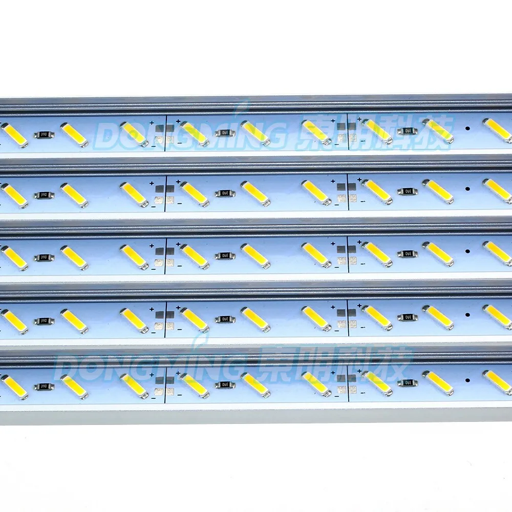 5 шт. привело Luces полосы света 7020 алюминиевый профиль 50 м 36LED 12 В белый/теплый белый не водонепроницаемый светодиодные бар свет с U/V радиальный