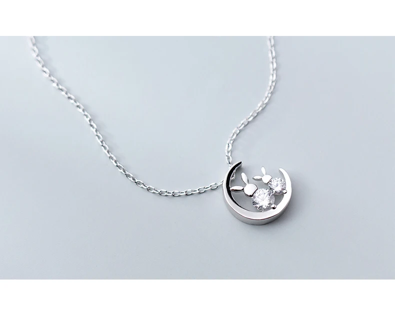 Herwish Wonderland циркониевое ожерелье с подвеской в виде кролика 925 пробы Серебряное ожерелье с животным кроликом женское Ювелирное Украшение подарок девушке