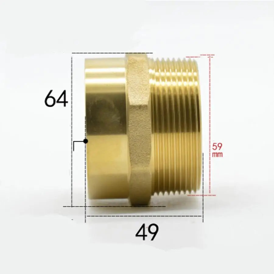 DN50 G 2 &quotBSPP папа x 54 мм сварное гнездо Латунная Труба фитинг муфта адаптер Вода газ