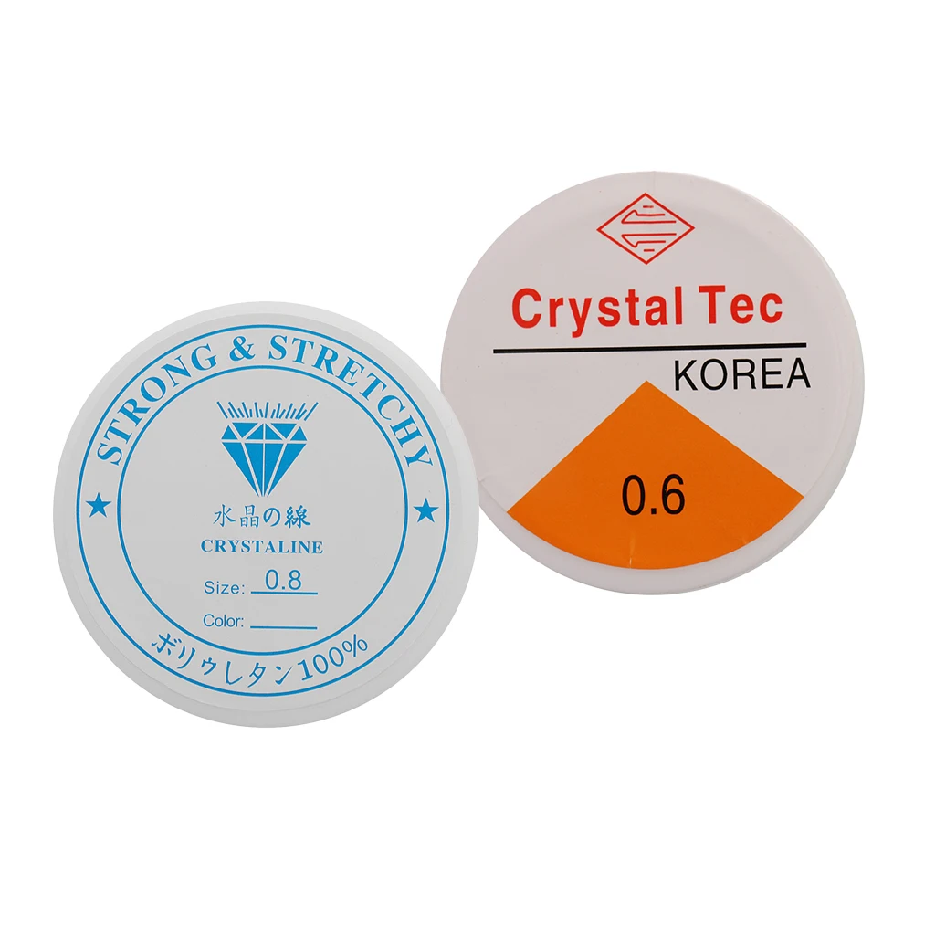 

20m Two Sizes Elastic Thread Stretchy Cord For Jewelry Making 0.6mm + 0.8mm Power