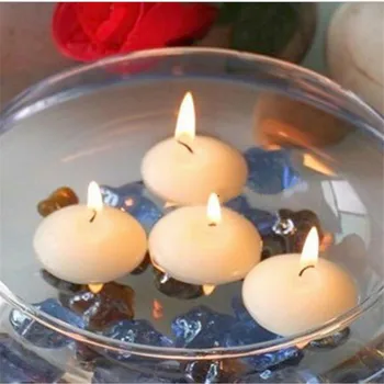 

50 pcs/lot Cheap Water Floating shape candles Romantic Wedding Birthday Party Valentine Paraffin Home Decor Smokeless tasteless