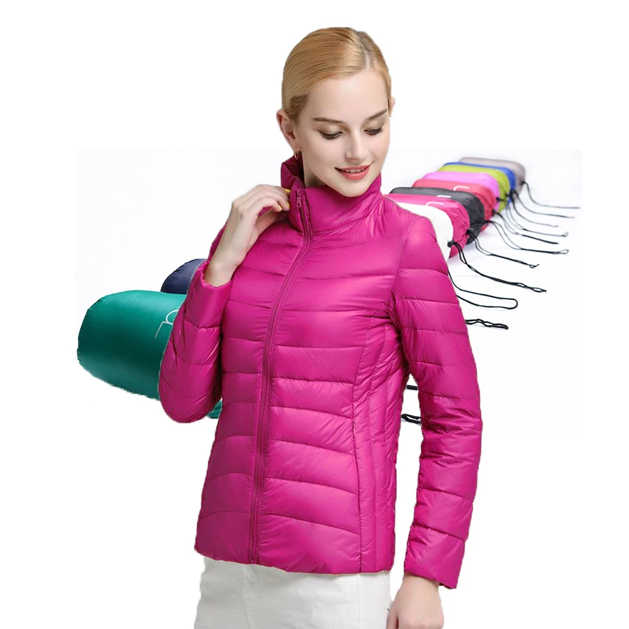 2018 winter women jacket 90 white duck down jacket coats ultra light