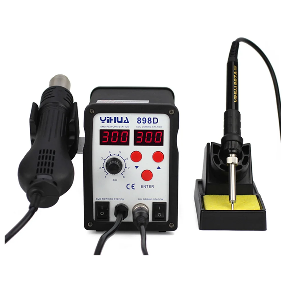 Светодиодная цифровая паяльная станция YIHUA 898D 700 Вт Бессвинцовая SMD горячего