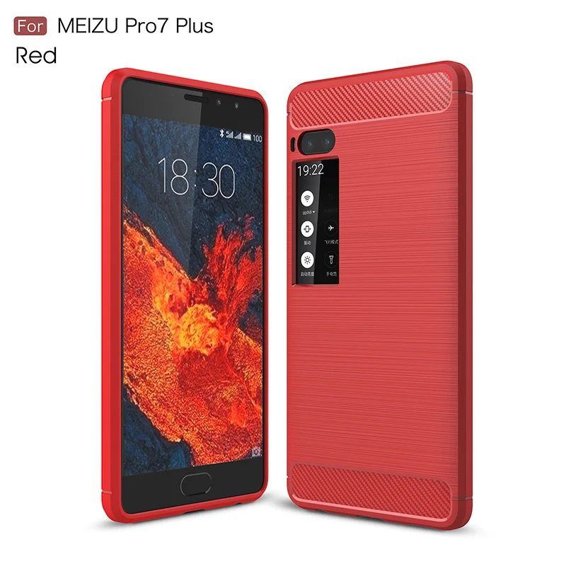 carbon fiber silicone case meizu pro 7 plus (14)