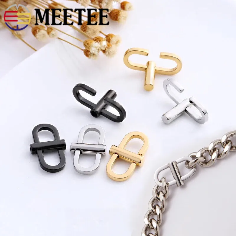 MEETEE 2pcs Zinc Alloy Rotatable Buckle Hook Buckles Adjustable for bag chain Parts Accessories metal purse clasp ZK911 | Дом и сад