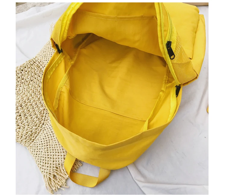 Menghuo Simple Style Net Backpack Women Backpacks for Teenage Girls School Bags Fashion Vintage Solid Leisure Book Bag Mochilas (56)