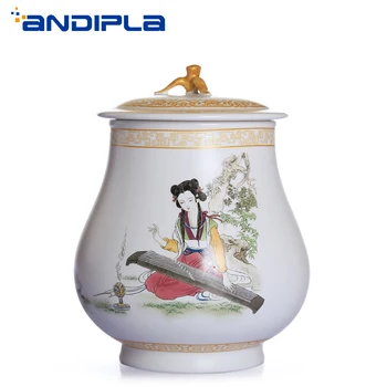 

Vintage Handmade Tea Caddy Ceramic Teas Cans Kung Fu Tea Set Storage Spice Seasoning Canister Coffee Nut Sealed Jar Home Decor