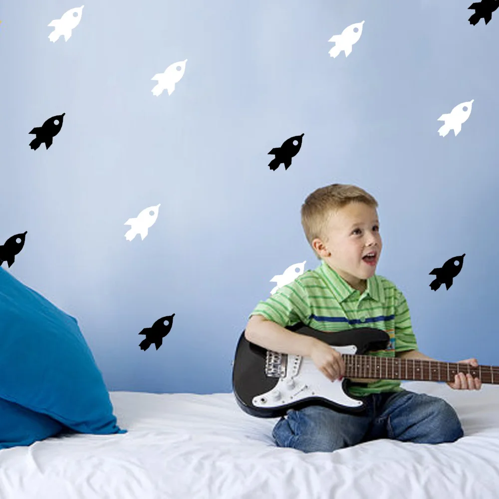 

4CMX9CM Spaceship Wall Sticker Baby Kids Nursery Wall Decal Removable Easy Airship Wall Vinyl Decals OS1593