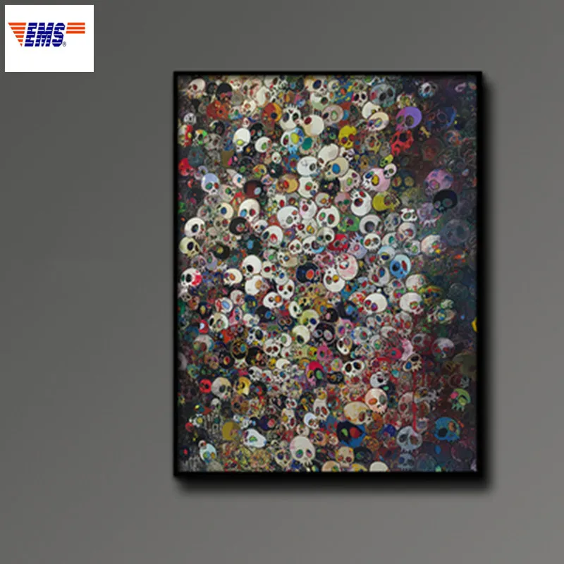 

Skull Abstraction Coffee Shop Frameless Wall Painting Aluminium Alloy Frame Decorative Picture X1140