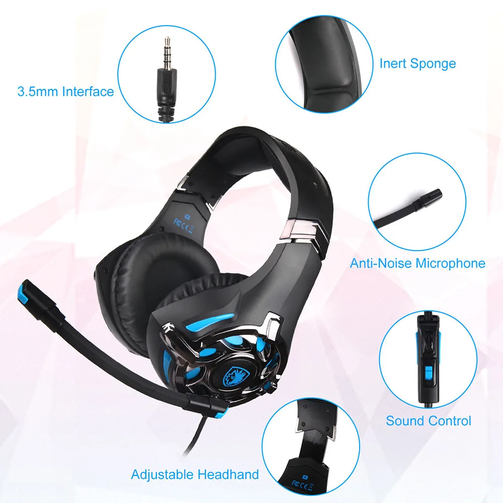 Fone de Ouvido 3.5mm para Xbox Sades Gaming Headset - Ps4 pc Portátil Ipad Computador Telefone Móvel Sa822 um 11 Cheap Fones de ouvido