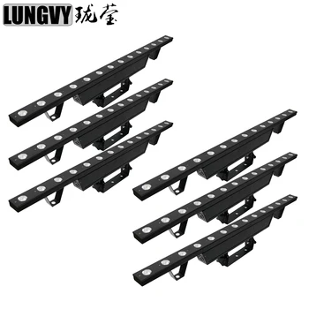 

Free Shipping 6pcs/Lot High Brightness Warm White Background Light 14x3w LED Wall Washer Flood Light DJ Bar Line Lights