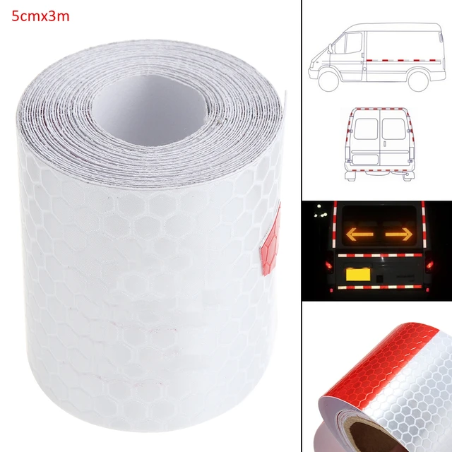 Us 279 5 X 300 Cm Red White Any Clipping Stripes Lattice Warning Reflective Tape Car Body Sticker For Cars Motorcycles Bicycles In Car Stickers - 