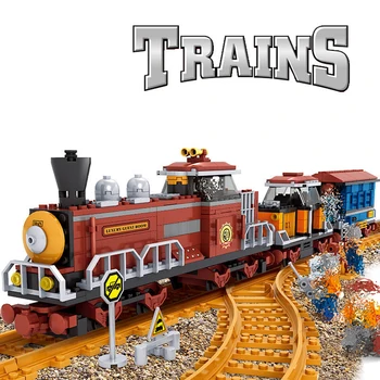 

Building blocks sets train station 662pcs enlighten Construction Brick hobbies for children technic gifts Compatible With Toys