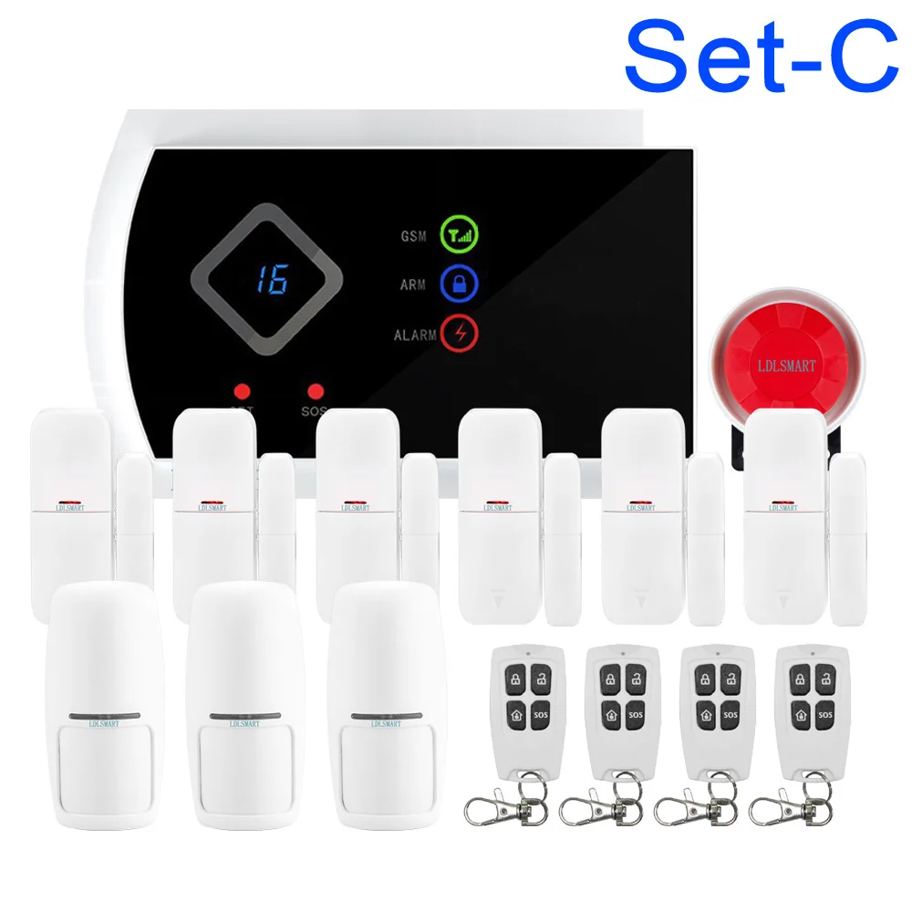 Remote Controller Wireless PSTN GSM Alarm System 433MHz Home Burglar Security Alarm System
