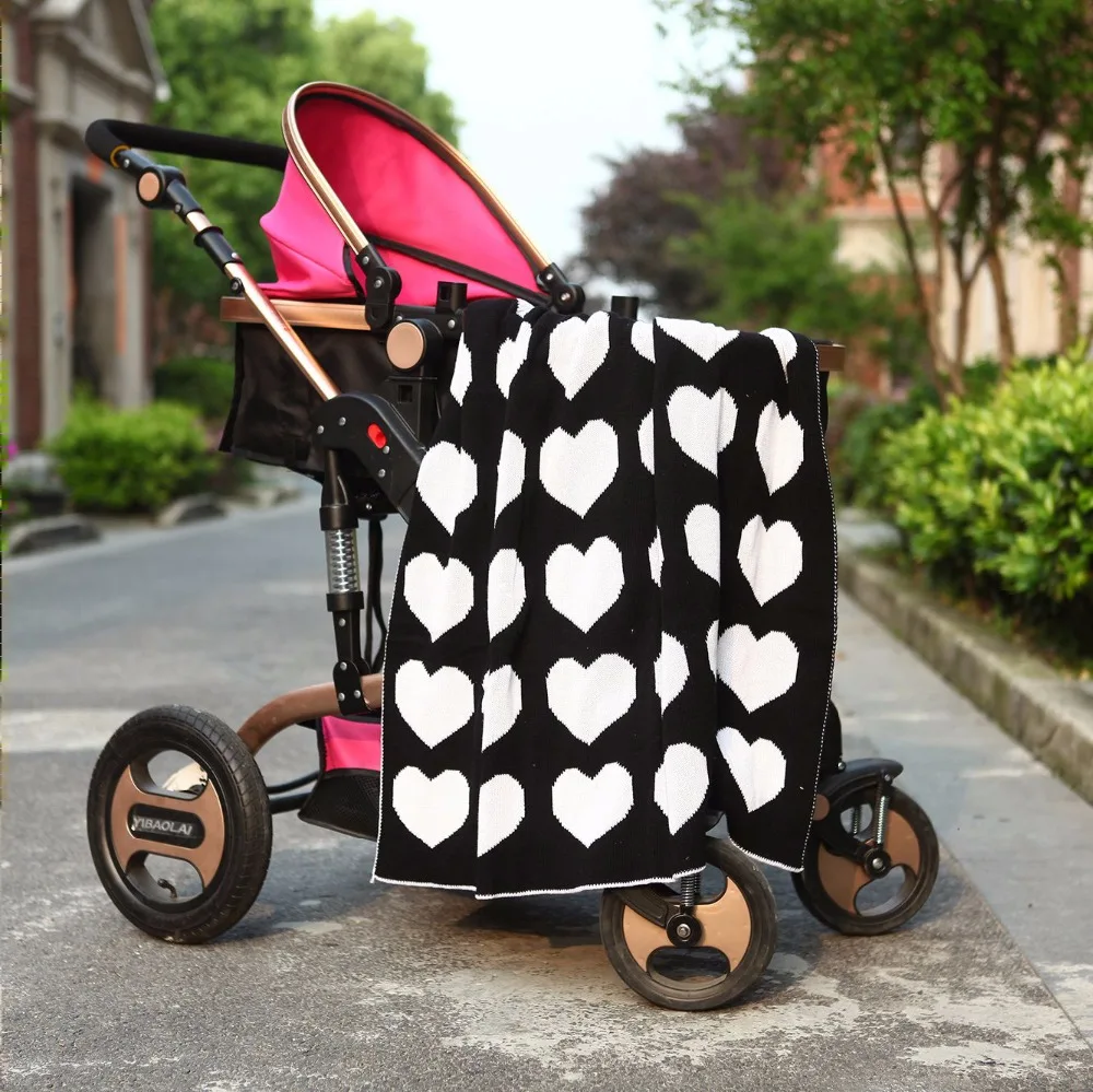 

Swan heart Knitted cotton baby stroller blanket Spring travel Cross Christmas Tree Green blanket ins air conditioning blanket