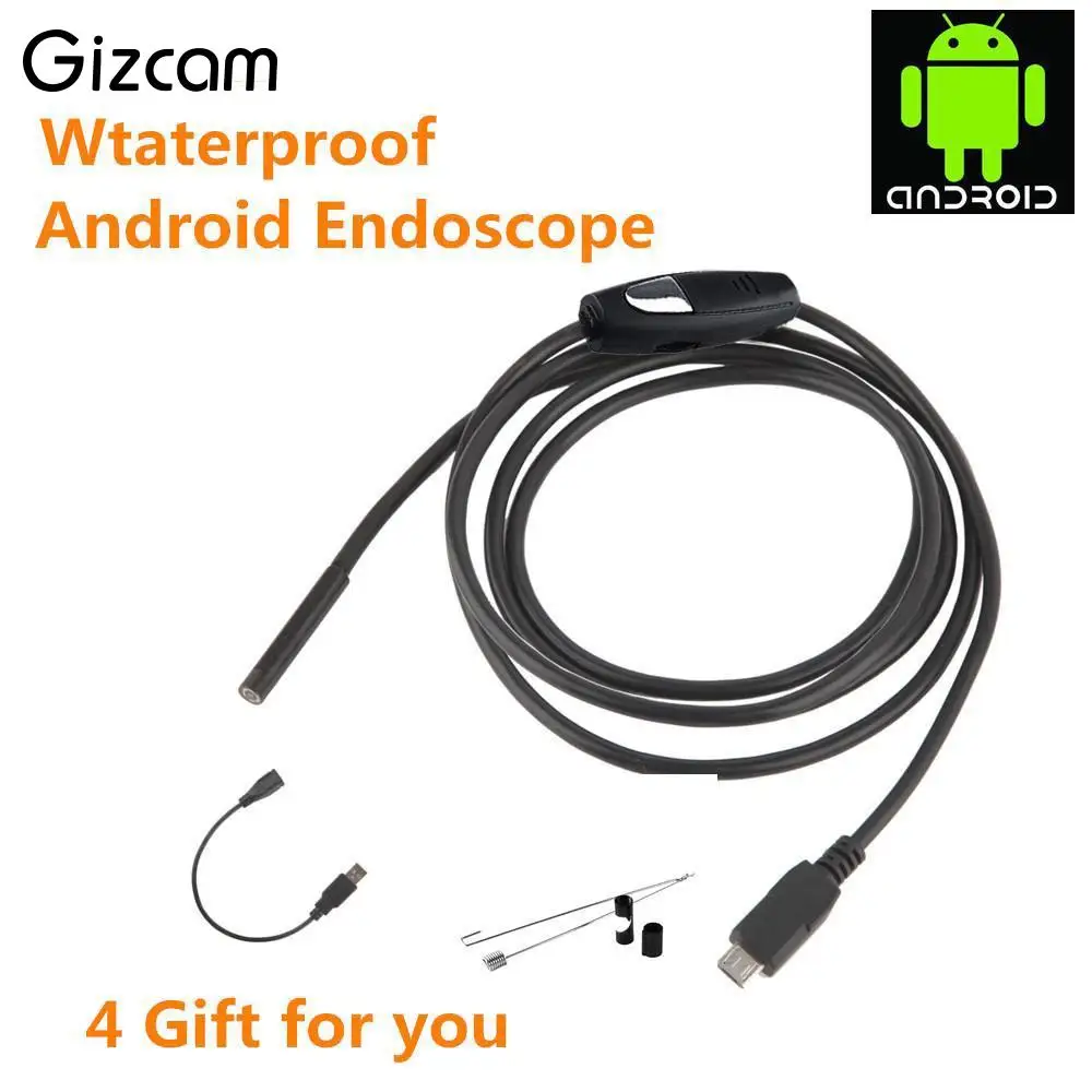 

Gizcam 7mm Lens 1.5M Android OTG Phone Endoscope IP67 Borescope LED Camera video