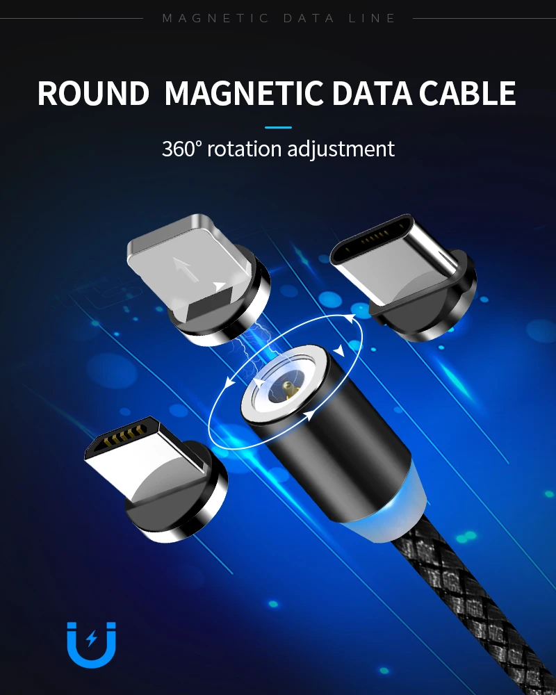 KingFriend Magnetic USB Cable Fast Charging USB Type C Cable Magnet Charger Data Charge Micro Cable Mobile Phone Cable USB Cord