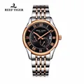Riff Tiger/RT Business Uhren Für Männer Rose Gold Edelstahl Uhr mit Datum Automatische Uhr RGA165-in Mechanische Uhren aus Uhren bei