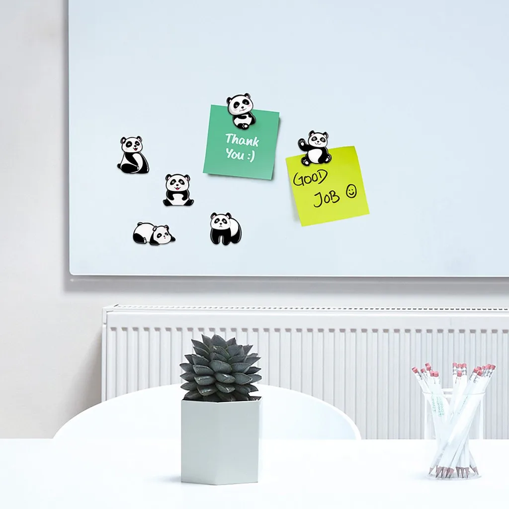 

6 Pcs Cute Cartoon Fat Panda Series Magnetic Refrigerator Stickers Art Room Decor New Wall Stickers Window Decoration MAR14