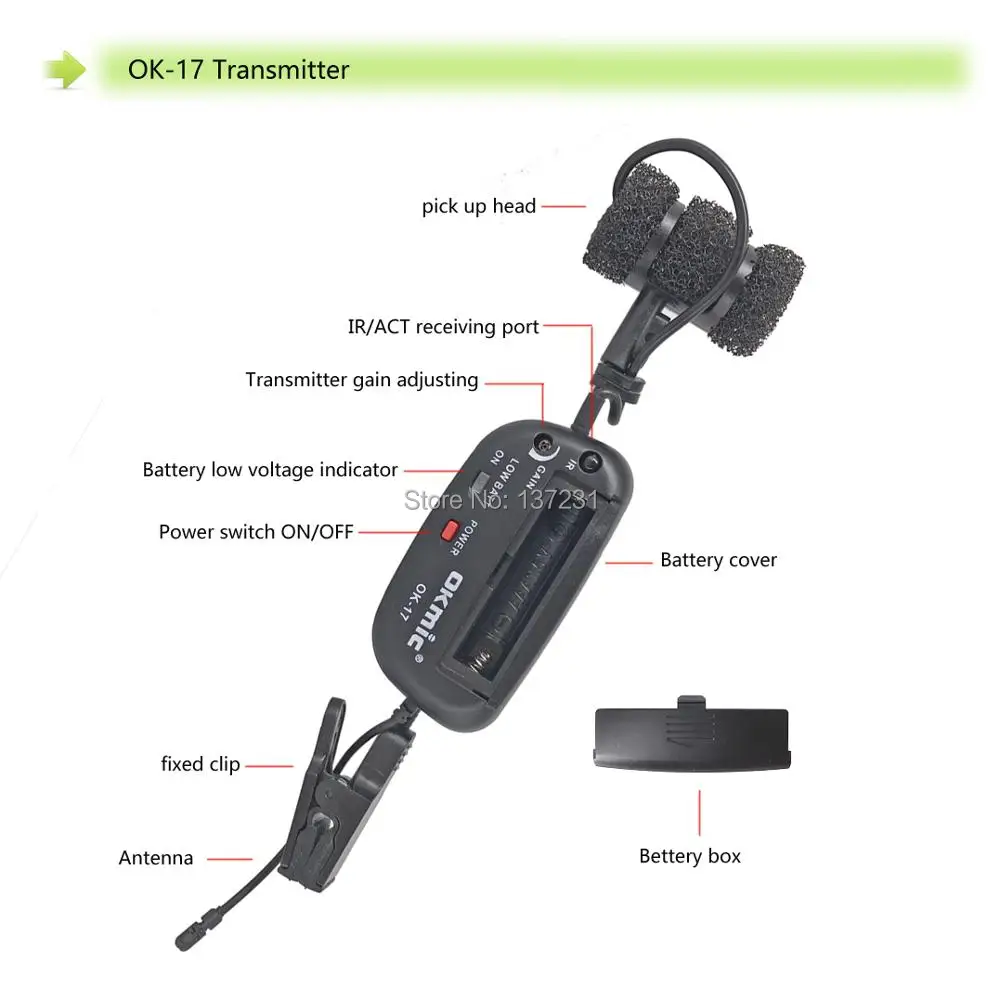 OKMIC OK 8R/ok 17 Профессиональный UHF PLL Инструмент Беспроводная система микрофон для