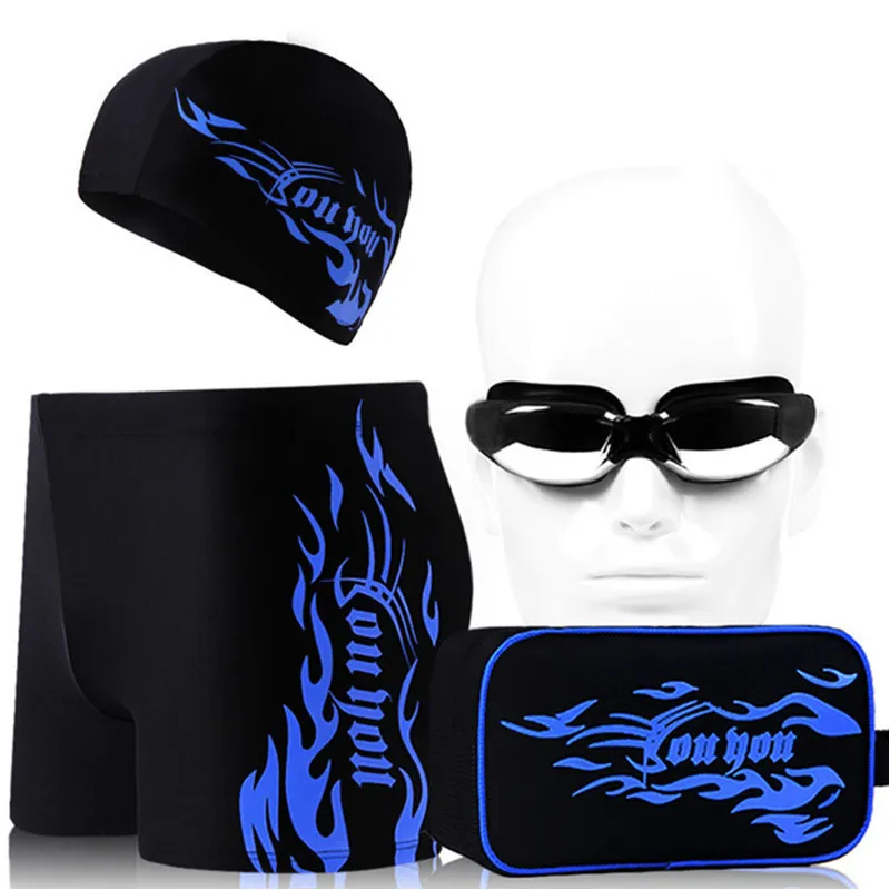 

Youyou 2017 Men's Swimming Trunks 5 Piece Set Safety No Formaldehyde Swimwear Swimsuit for Boy Low Waist Plus Large Swim Suit