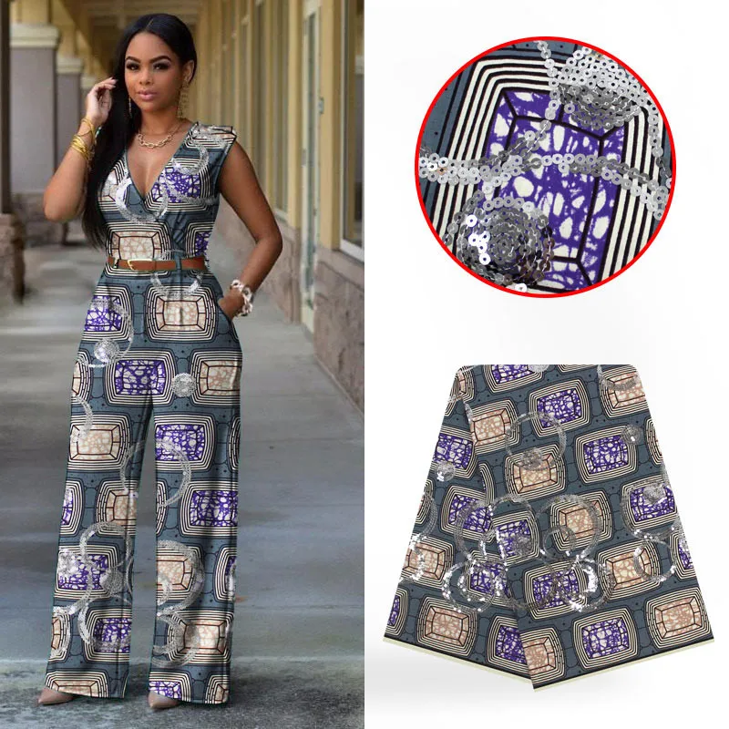 

High-end latest style party dress cloth printing African real Ankara wax cloth 3D sequins, dubai royal traditional dress!J122106