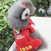 2016 Winter warm Pet Dog cotton clothes alpha industrles pattern Apparel Puppy dog Jumpsuit Hoodie four legs