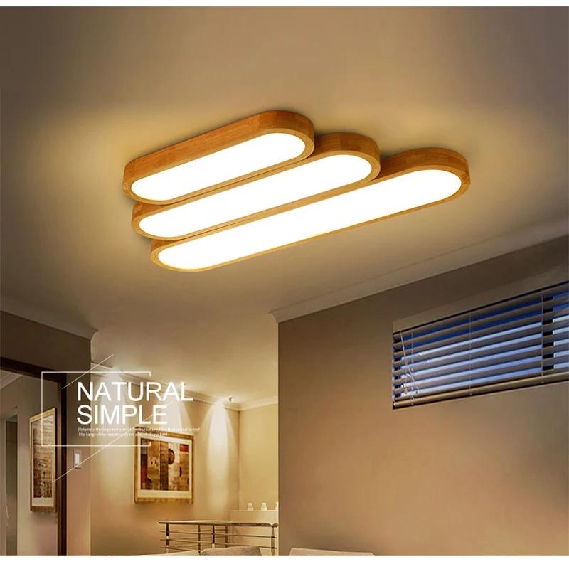 

Oval wood ceiling lamp led lighting AC 90-260V European style Acrylic lamp ceiling lamp for living room