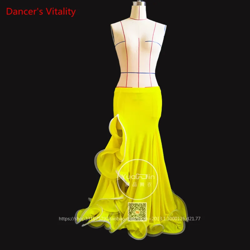 Новая изготовленная на заказ роскошная женская длинная юбка для танца живота костюм для танца живота индивидуальная юбка рыбий хвост Одиночная юбка