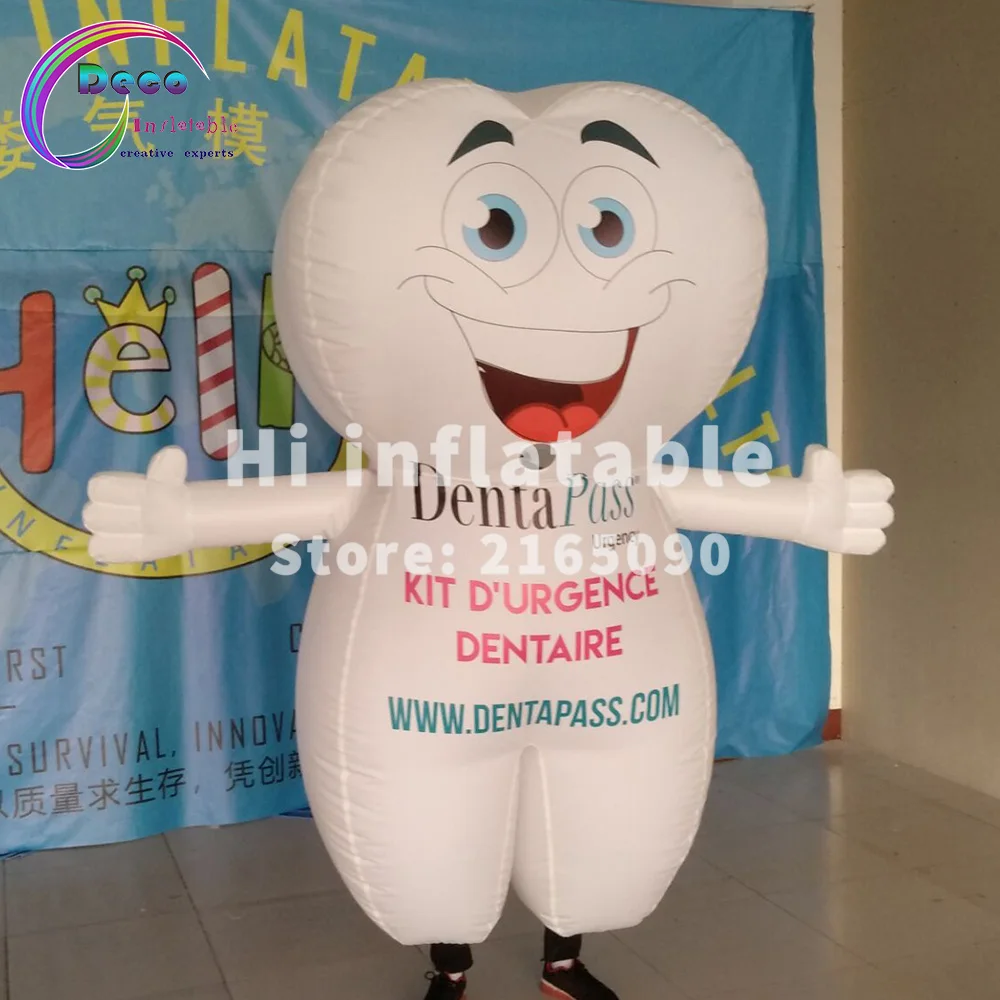 

2m Funny inflatable tooth teeth walking mascot cartoon characters costume