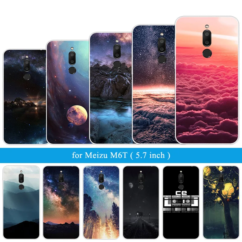 

5.7" For Meizu M6T Case Shell for Meizu M6T Black Cover Soft Mobile Phone Case for Meizu M6T Silicon Customized Starry Sky Funda